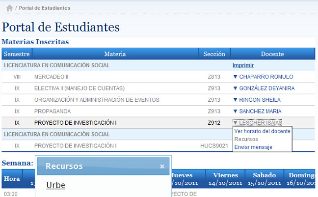 Web del Estudiante